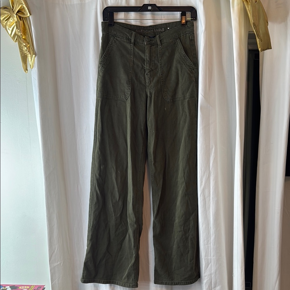 American eagle women high rise baggy wide leg jeans